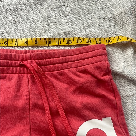 adidas Women's Athletic Shorts in Coral with White Logo - Picture 7 of 8